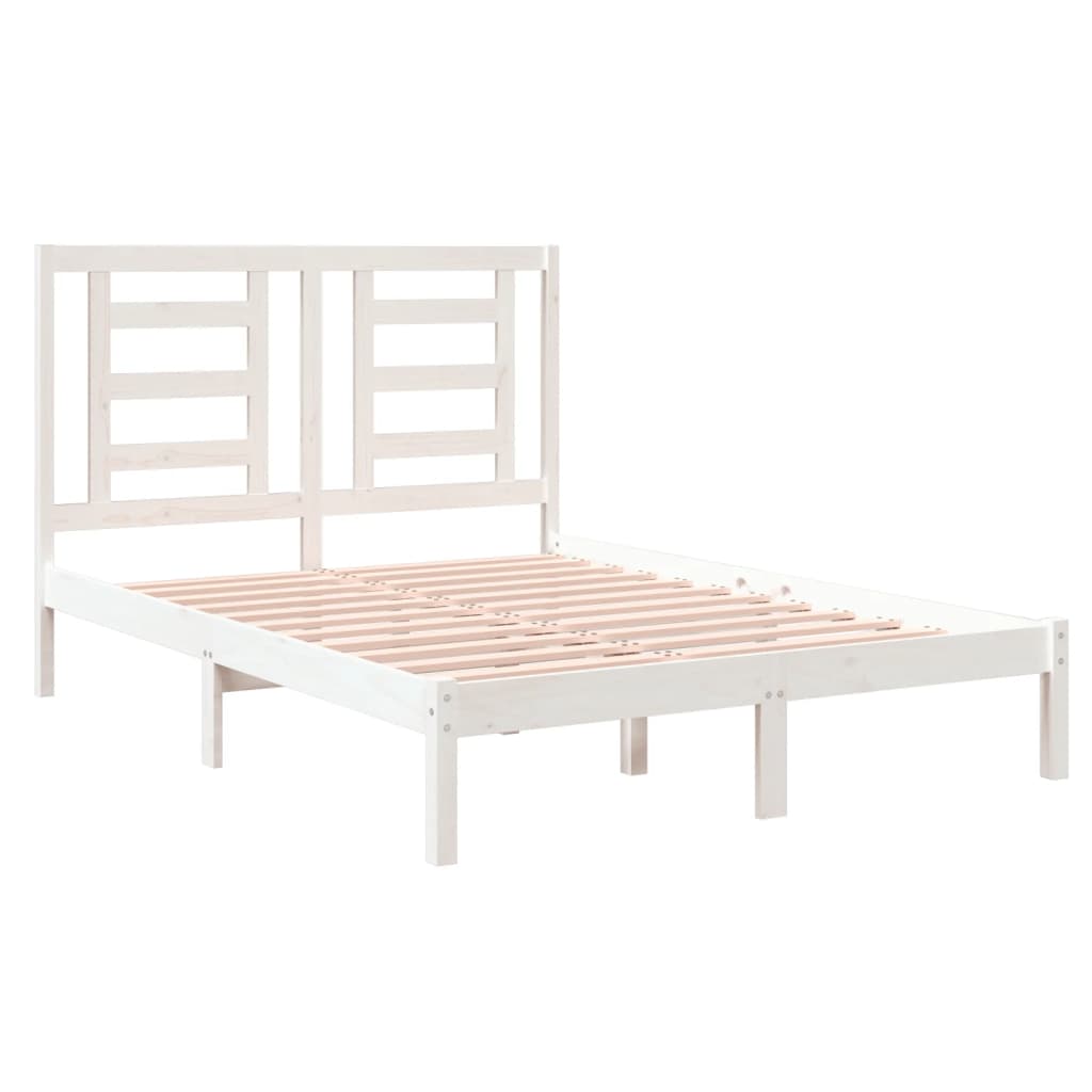Cadre de lit sans matelas blanc 120x190 cm bois massif - XIOS