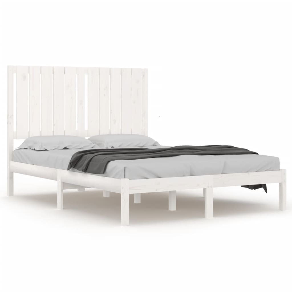 Cadre de lit sans matelas blanc 120x200 cm bois de pin massif - XIOS
