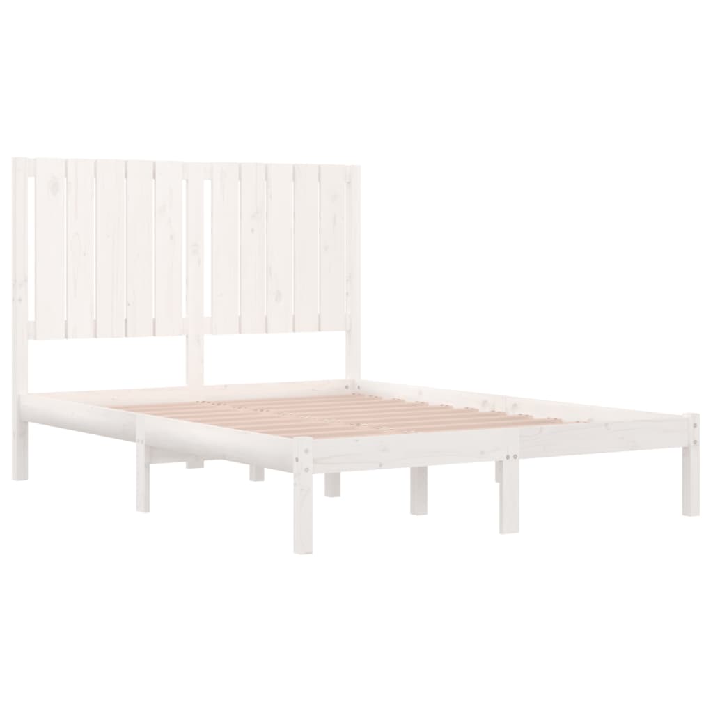 Cadre de lit sans matelas blanc 120x200 cm bois de pin massif - XIOS