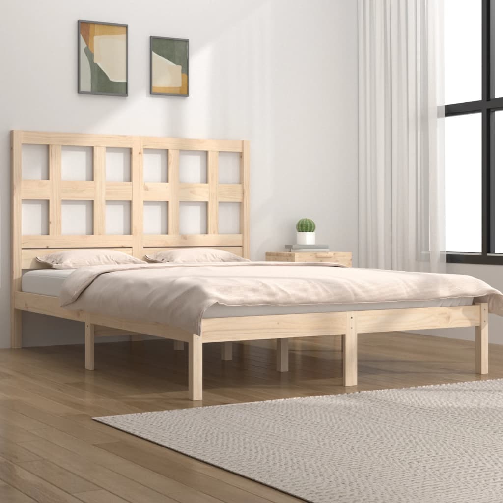 Cadre de lit sans matelas 160x200 cm bois massif de pin - XIOS