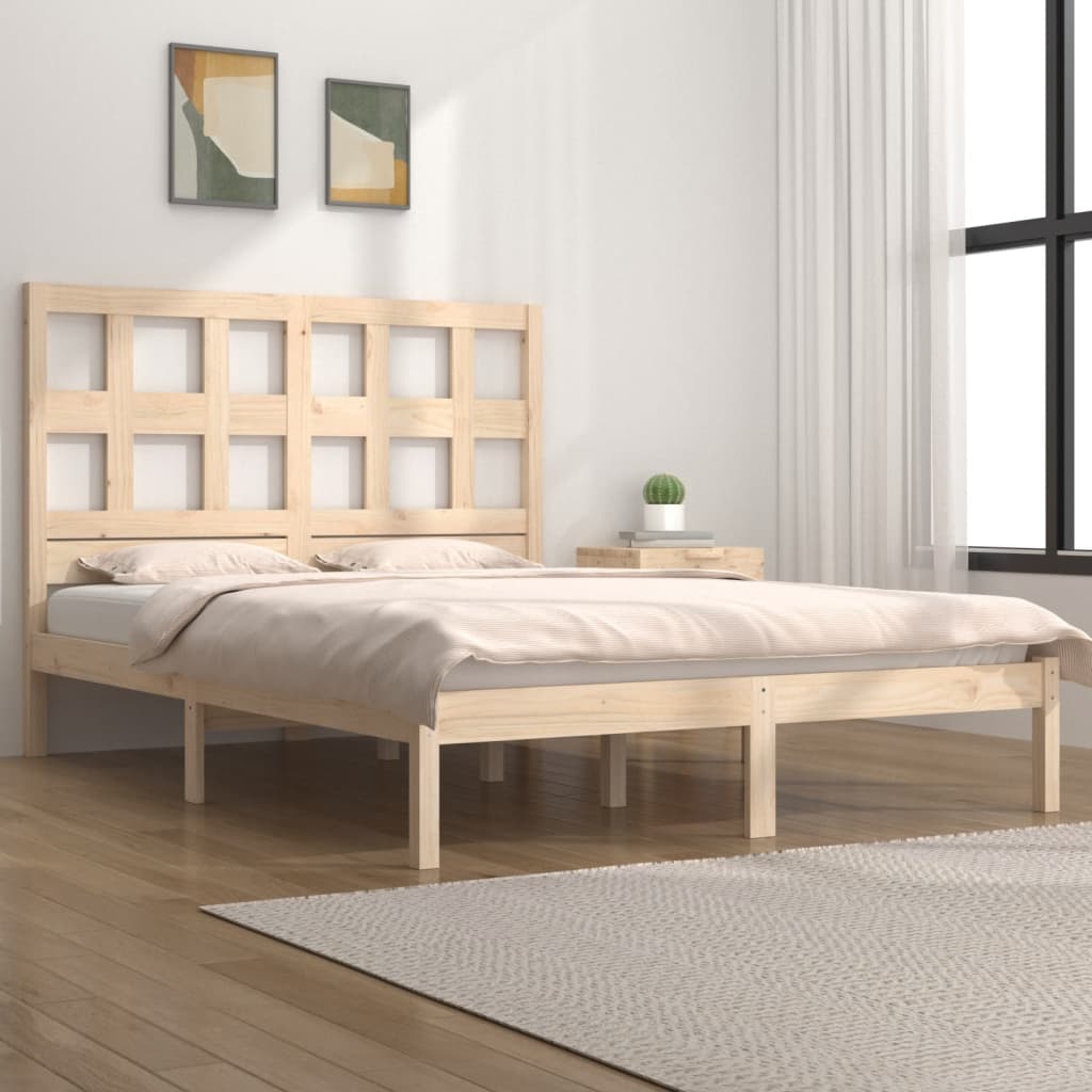 Cadre de lit sans matelas 200x200 cm bois massif de pin - XIOS