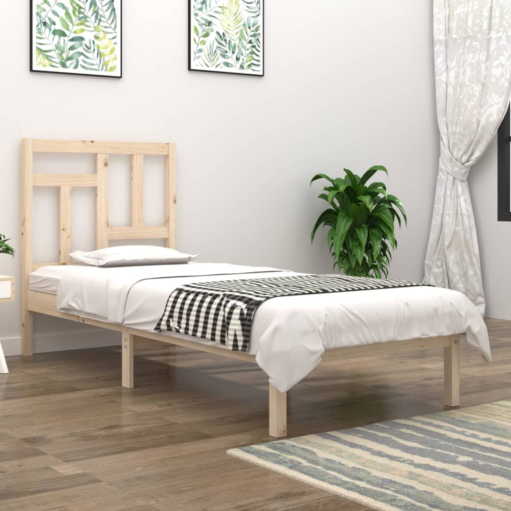 Cadre de lit sans matelas 90x190 cm bois de pin massif - XIOS