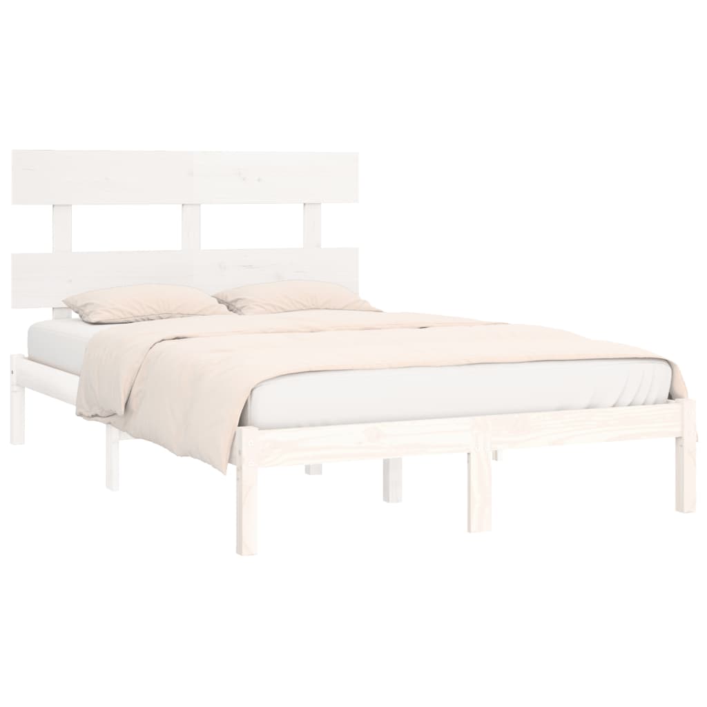 Cadre de lit sans matelas blanc 180x200 cm bois massif - XIOS