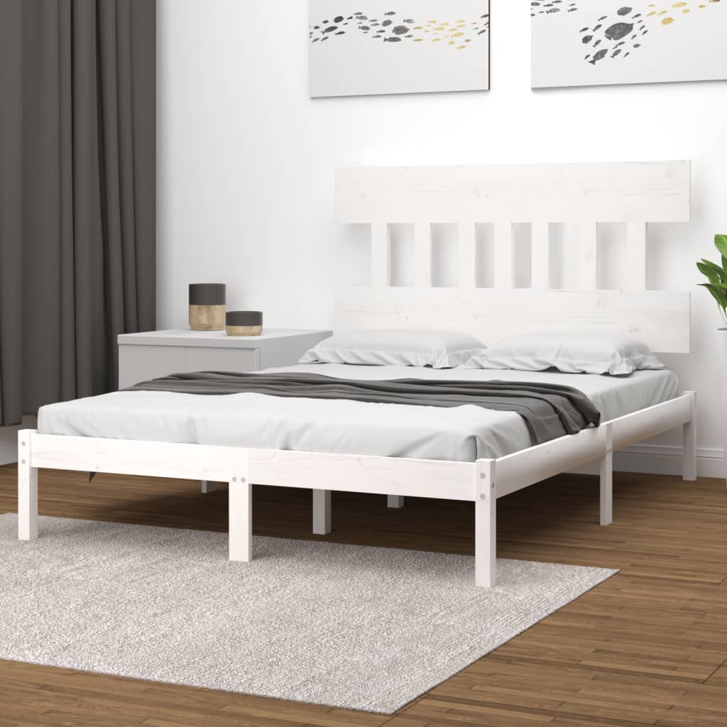Cadre de lit Blanc Bois massif 200x200 cm - XIOS