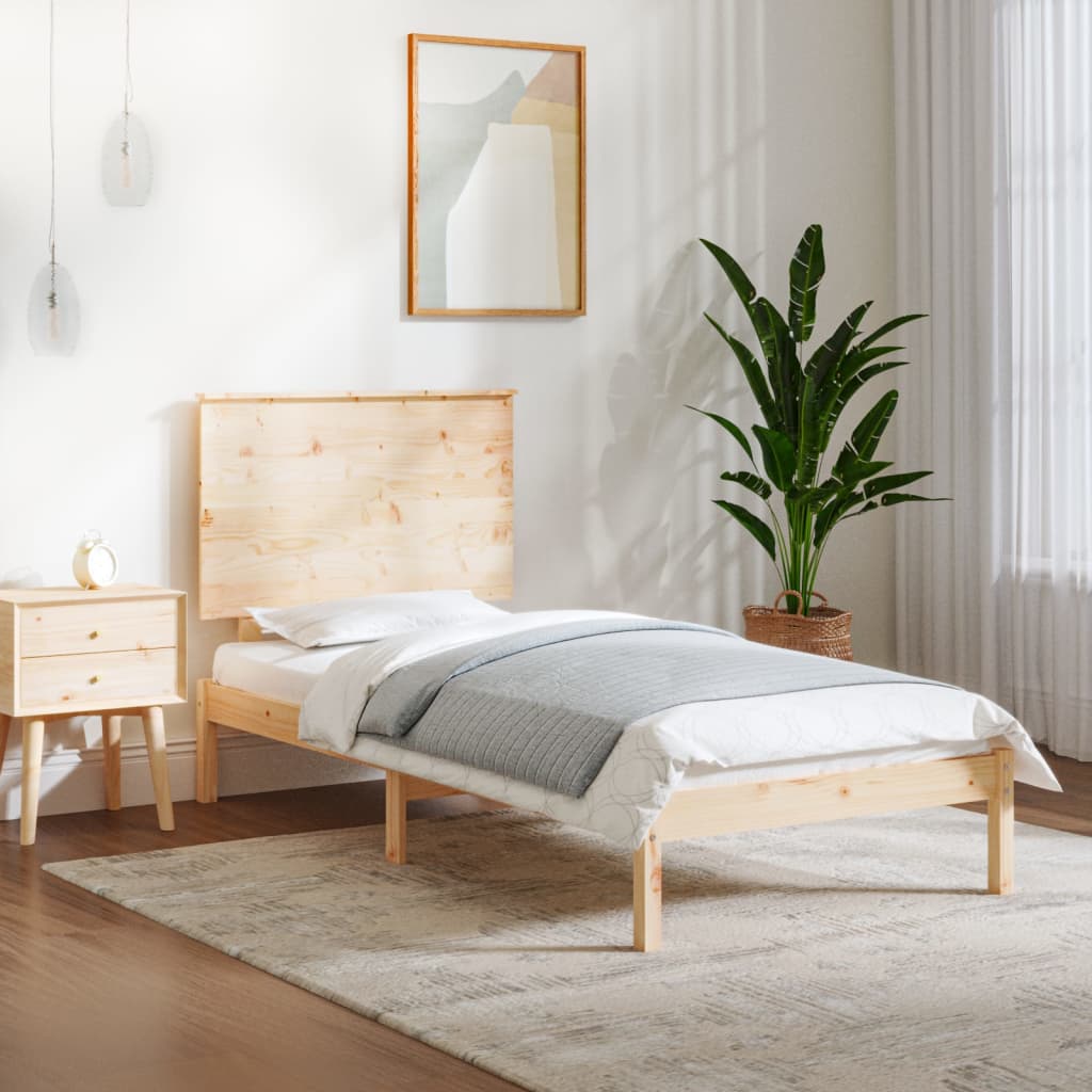 Cadre de lit sans matelas 75x190 cm bois massif