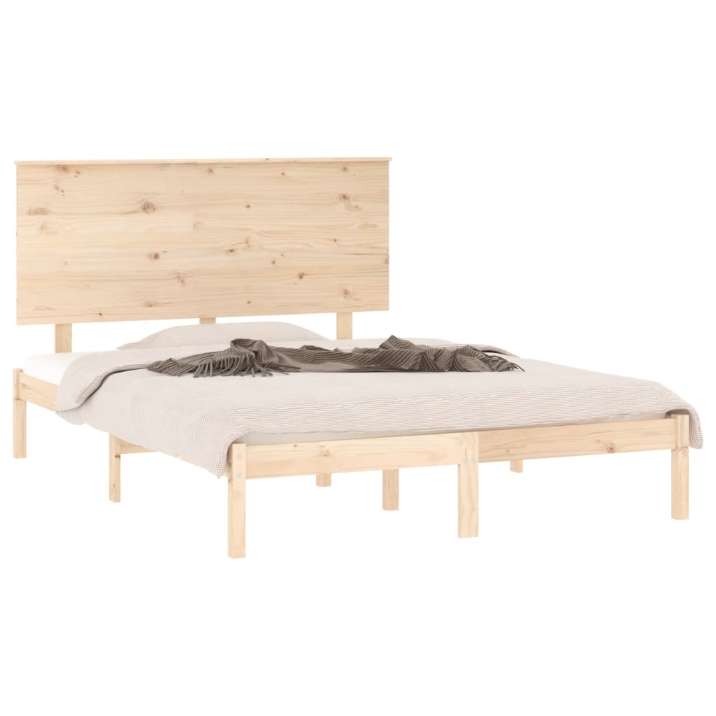 Cadre de lit sans matelas 140x190 cm bois de pin massif - XIOS