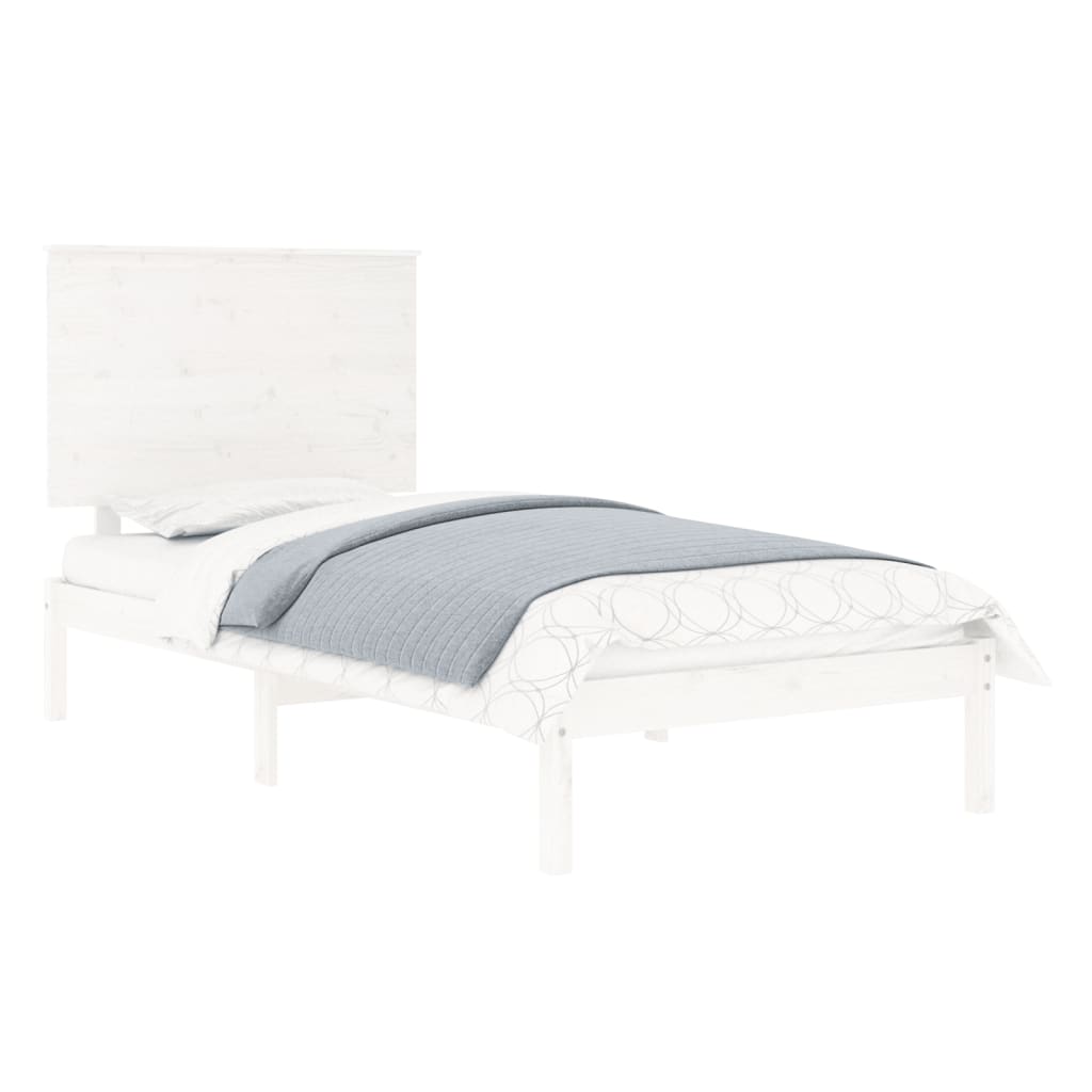 Cadre de lit sans matelas blanc 90x200 cm bois de pin massif - XIOS