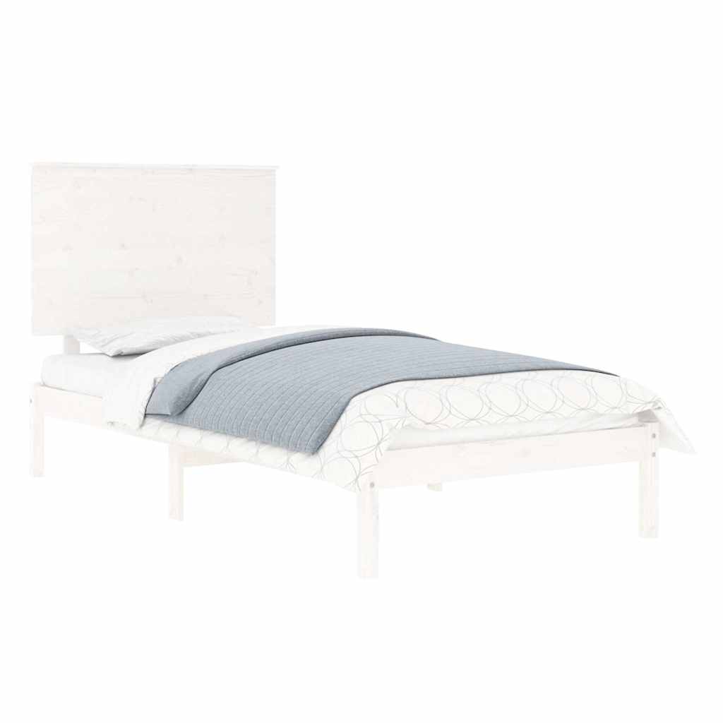 Cadre de lit sans matelas blanc 100x200 cm bois de pin massif - XIOS