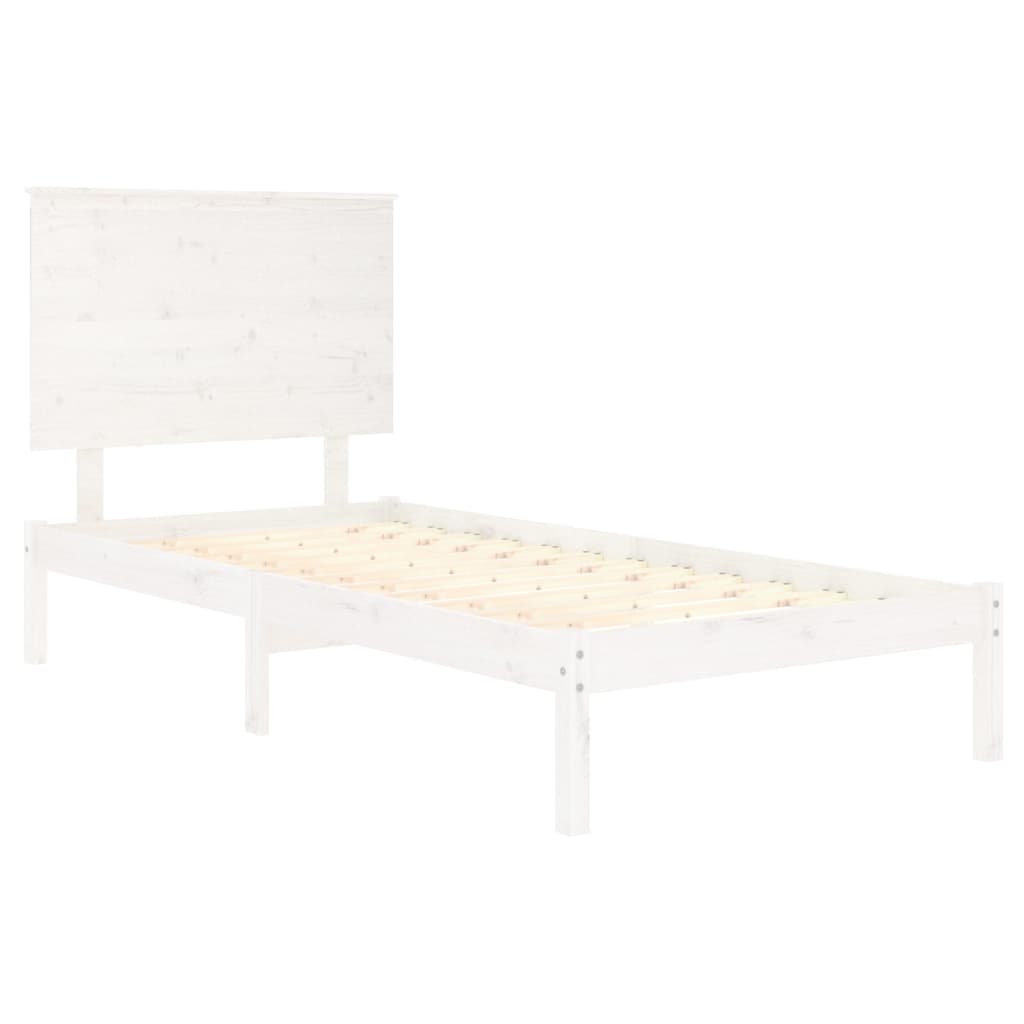Cadre de lit sans matelas blanc 100x200 cm bois de pin massif - XIOS