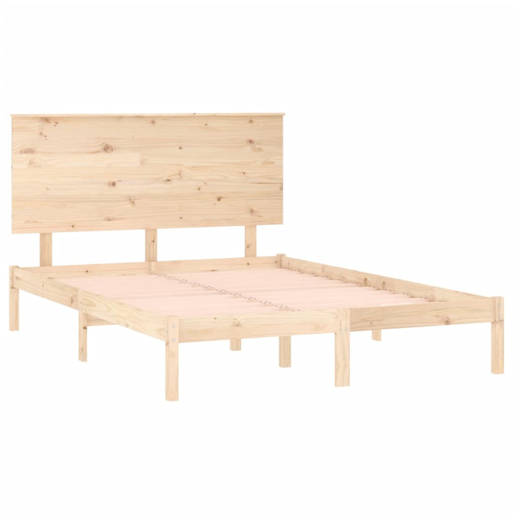 Cadre de lit sans matelas 140x200 cm bois massif de pin - XIOS