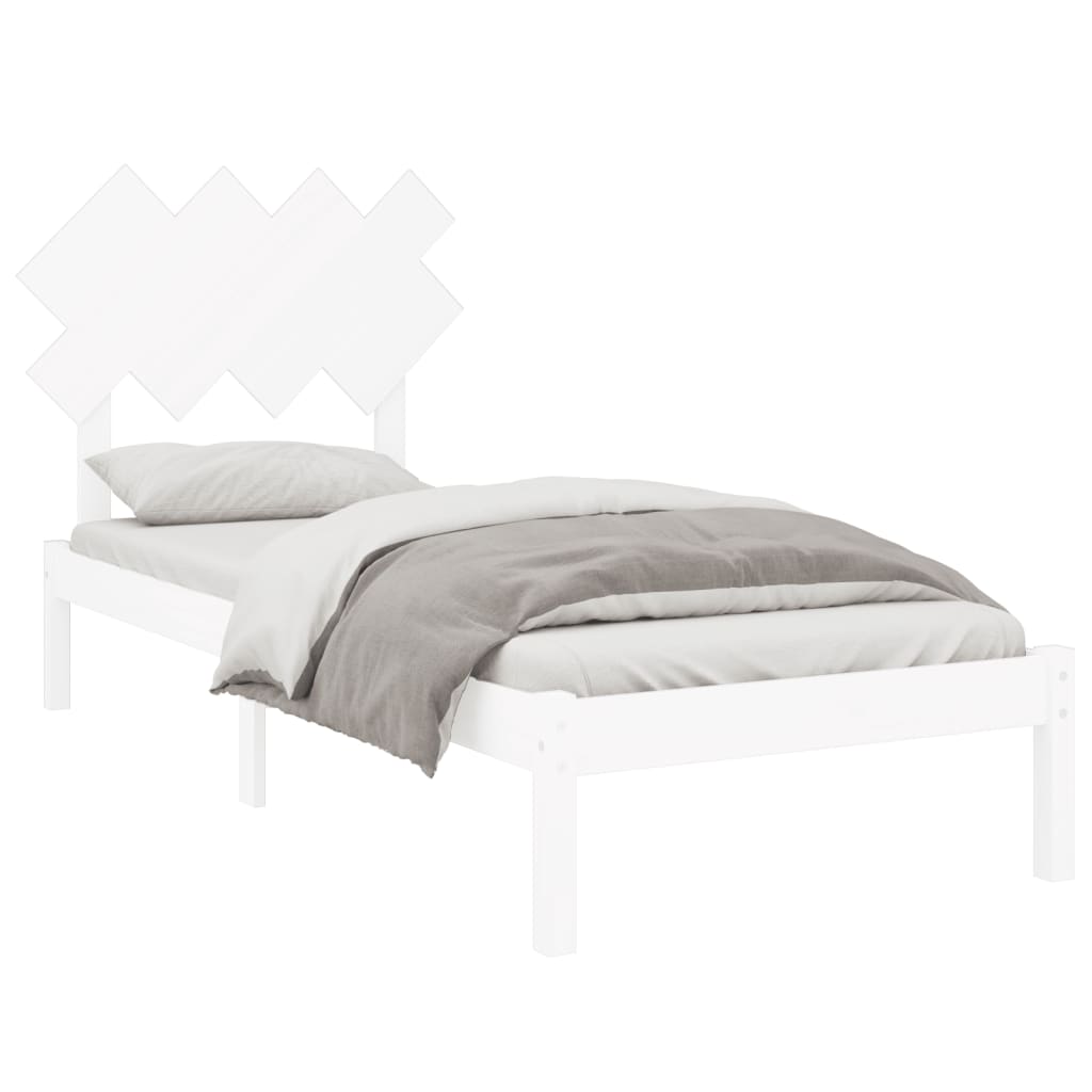 Cadre de lit sans matelas blanc 90x190 cm bois massif - XIOS