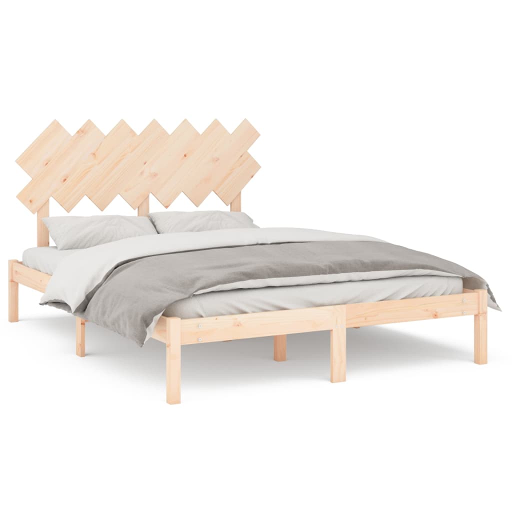 Cadre de lit sans matelas 140x190 cm bois massif - XIOS