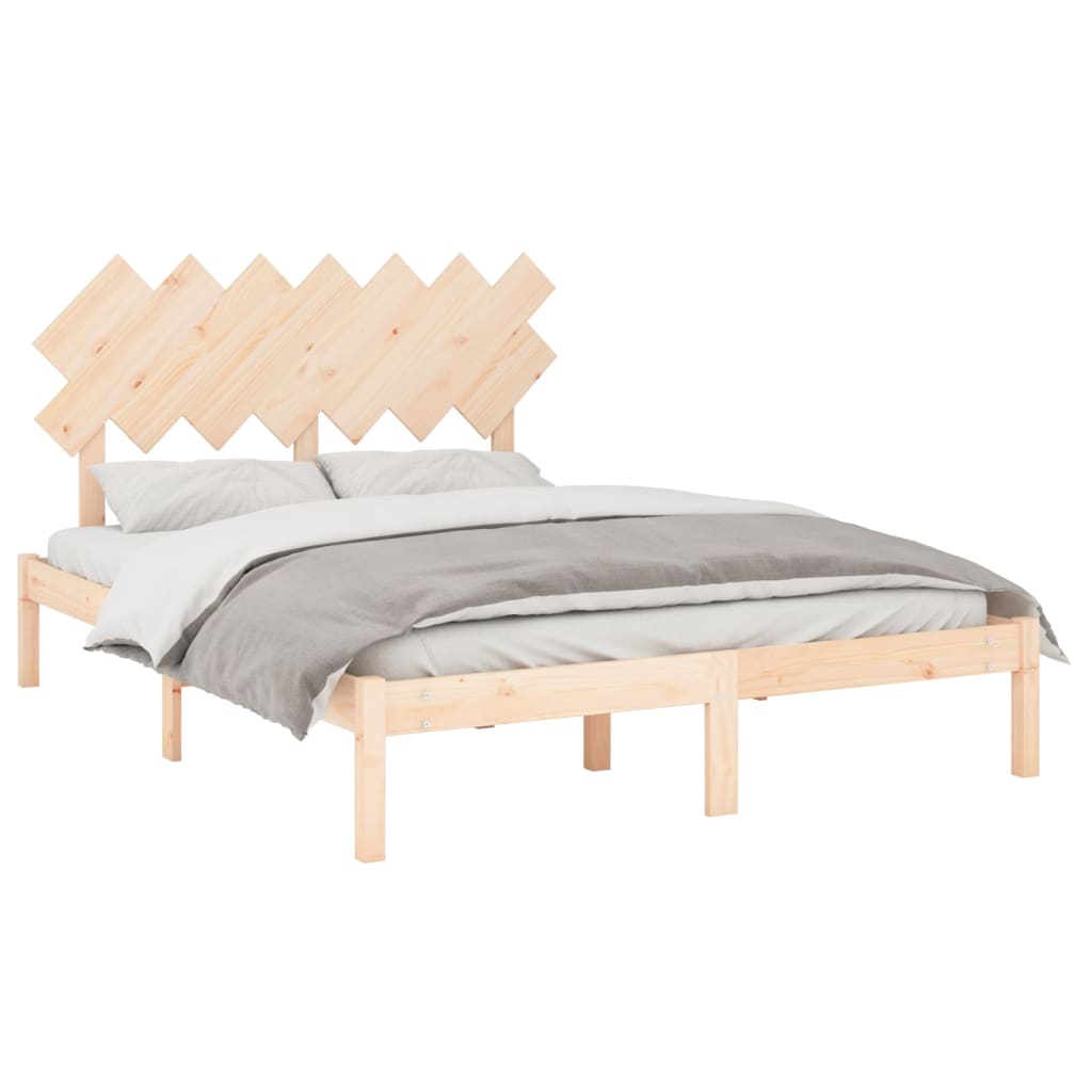 Cadre de lit sans matelas 140x190 cm bois massif - XIOS
