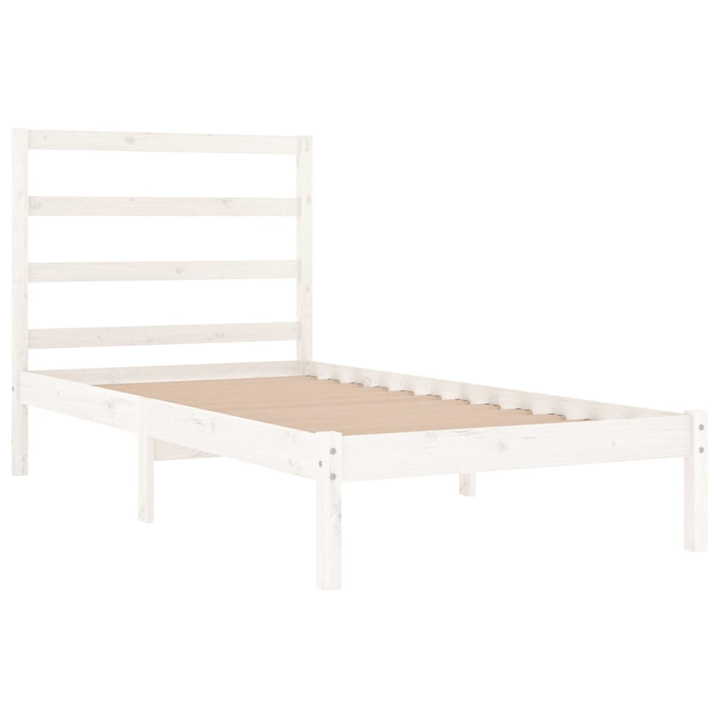 Cadre de lit sans matelas blanc 90x200 cm bois de pin massif - XIOS