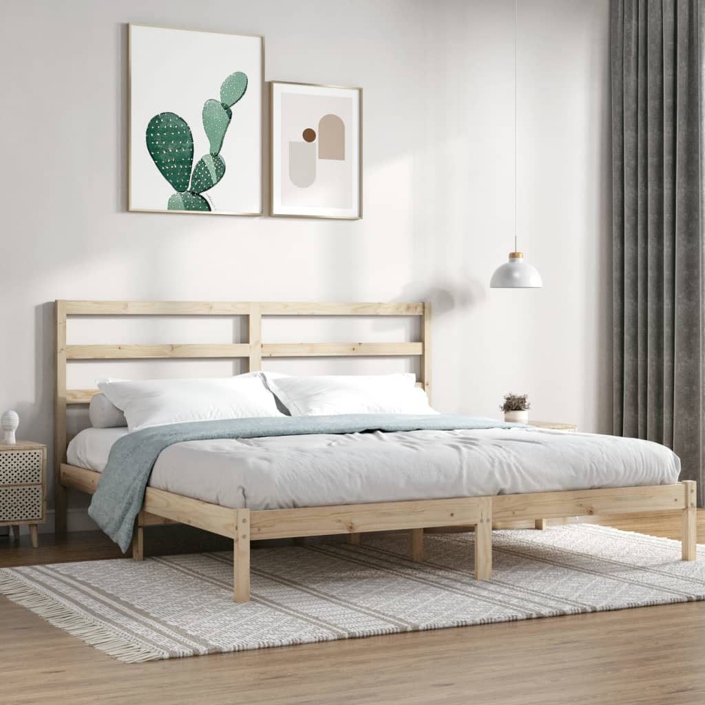 Cadre de lit sans matelas 200x200 cm bois massif de pin - XIOS