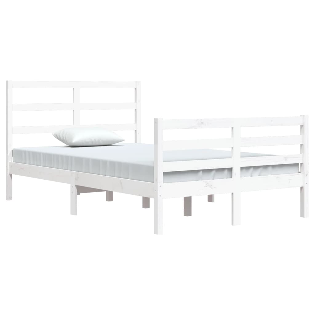 Cadre de lit sans matelas blanc bois de pin massif 120x200 cm - XIOS