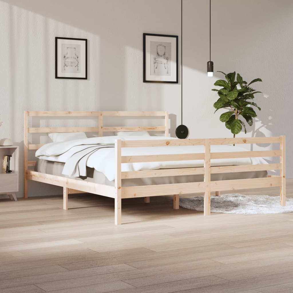 Cadre de lit sans matelas bois massif de pin 200x200 cm - XIOS