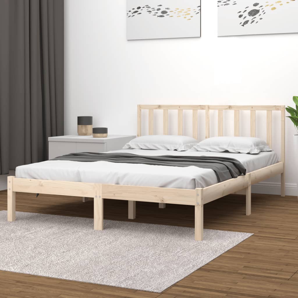 Cadre de lit sans matelas bois massif de pin 200x200 cm - XIOS