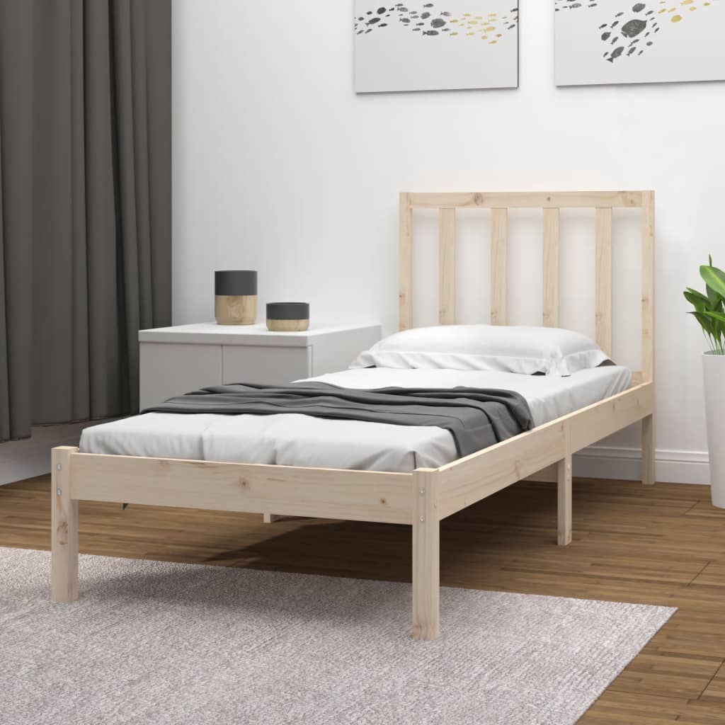 Cadre de lit sans matelas 75x190 cm bois de pin massif