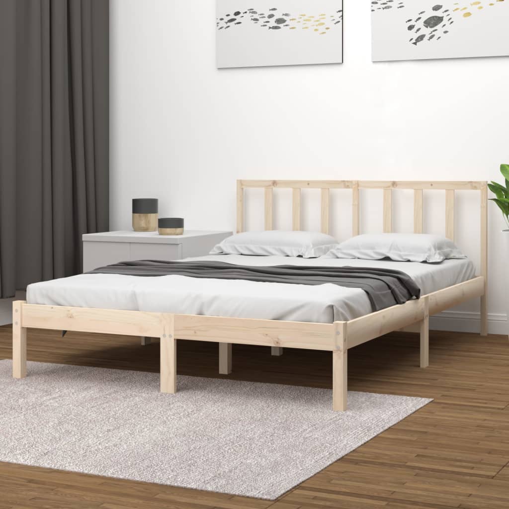 Cadre de lit sans matelas bois massif de pin 135x190 cm - XIOS