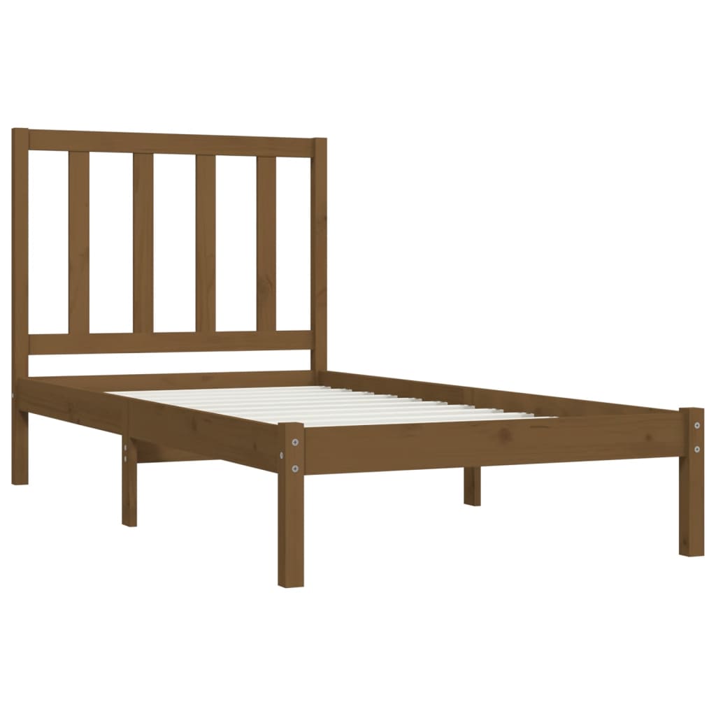 Cadre de lit sans matelas marron miel pin massif 100x200 cm - XIOS
