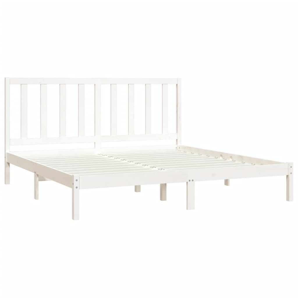 Cadre de lit sans matelas blanc bois massif de pin 200x200 cm - XIOS