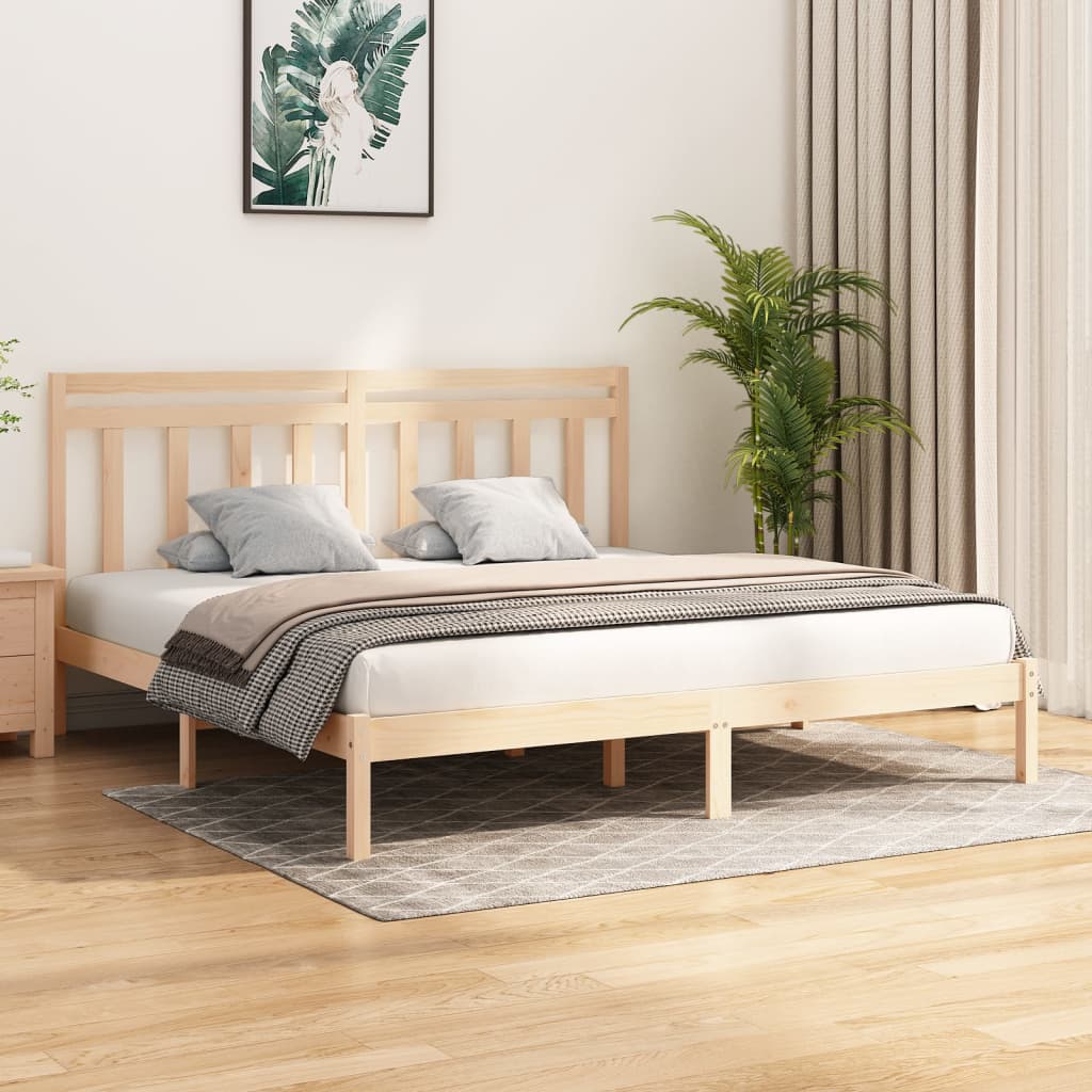 Cadre de lit sans matelas 200x200 cm bois massif - XIOS