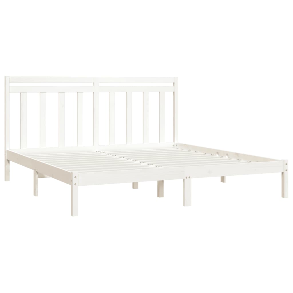Cadre de lit sans matelas blanc 200x200 cm bois massif - XIOS