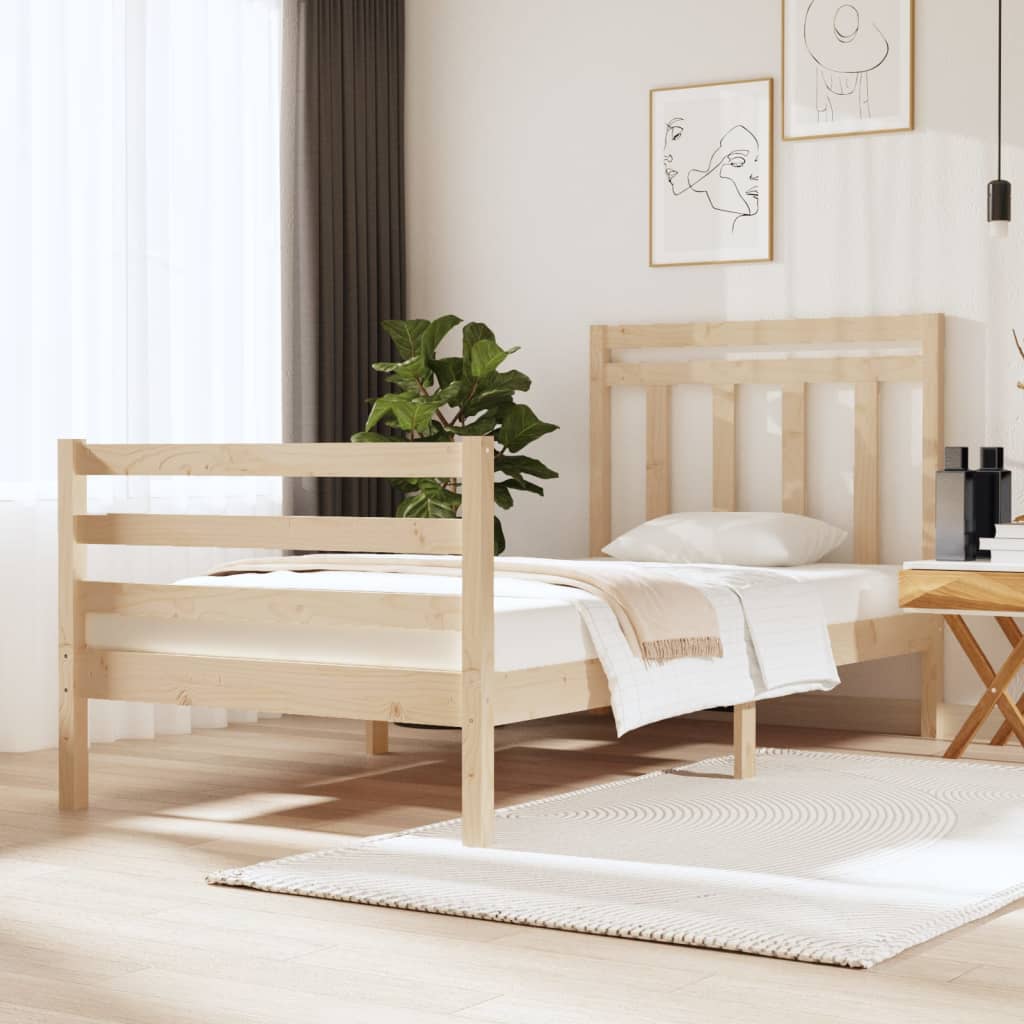 Cadre de lit sans matelas 90x190 cm bois massif - XIOS