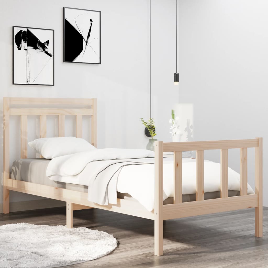 Cadre de lit sans matelas 90x190 cm bois massif - XIOS