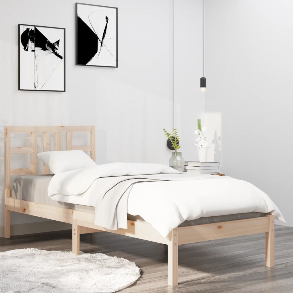 Cadre de lit sans matelas 75x190 cm bois massif - XIOS