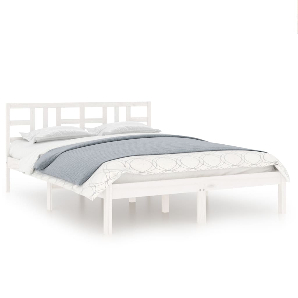 Cadre de lit sans matelas blanc 120x200 cm bois massif - XIOS