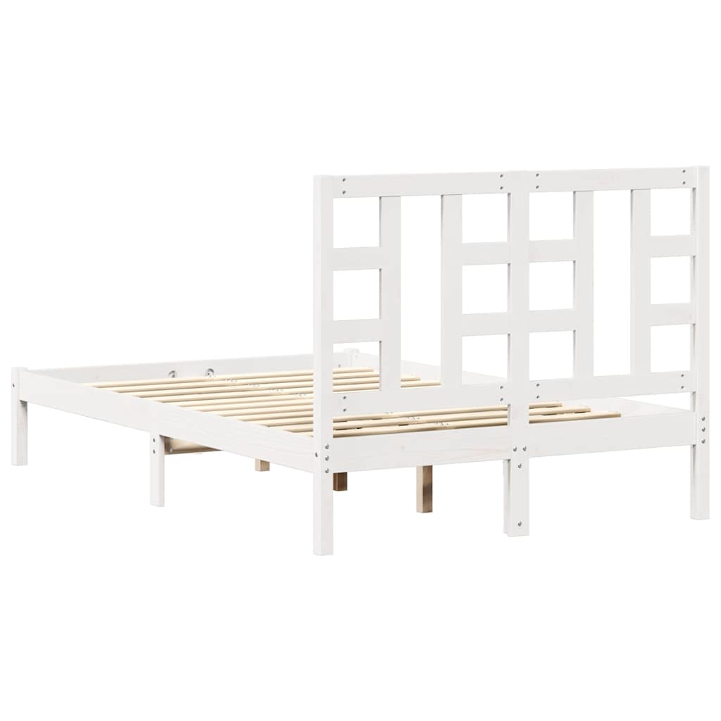 Cadre de lit sans matelas blanc 120x200 cm bois massif