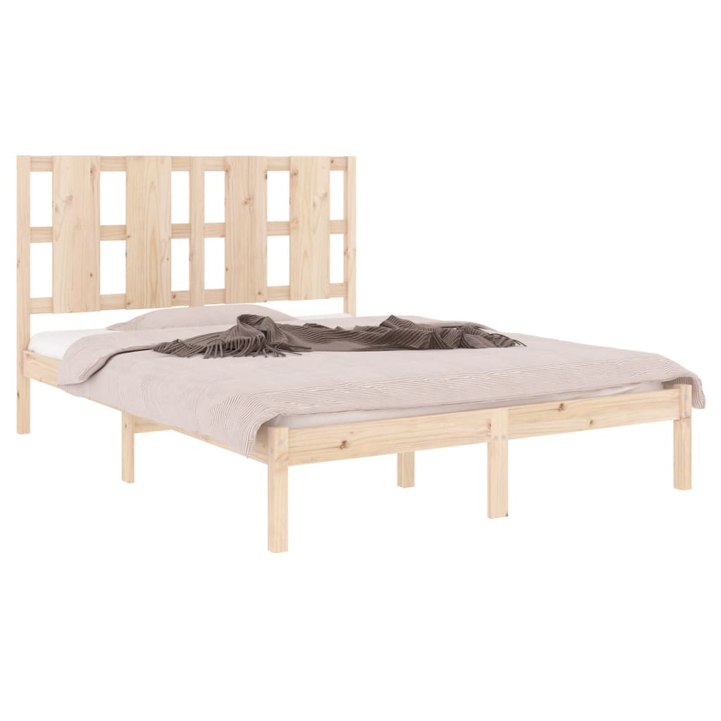 Cadre de lit sans matelas 135x190 cm bois massif - XIOS