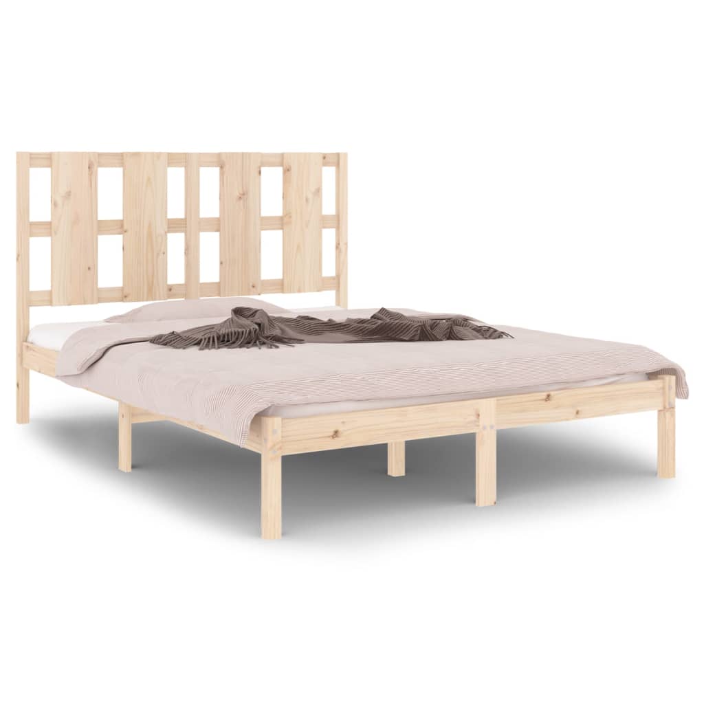 Cadre de lit sans matelas 140x190 cm bois de pin massif - XIOS