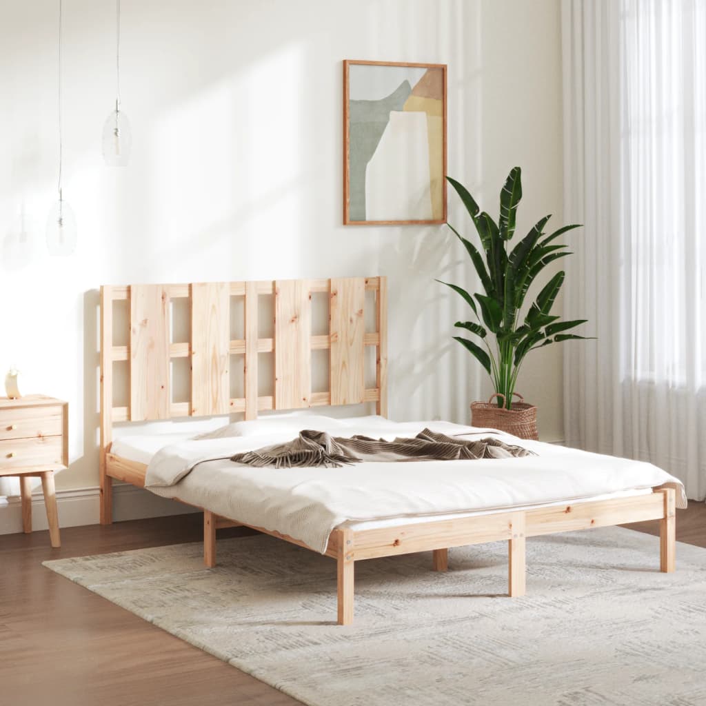 Cadre de lit sans matelas 140x200 cm bois massif de pin - XIOS