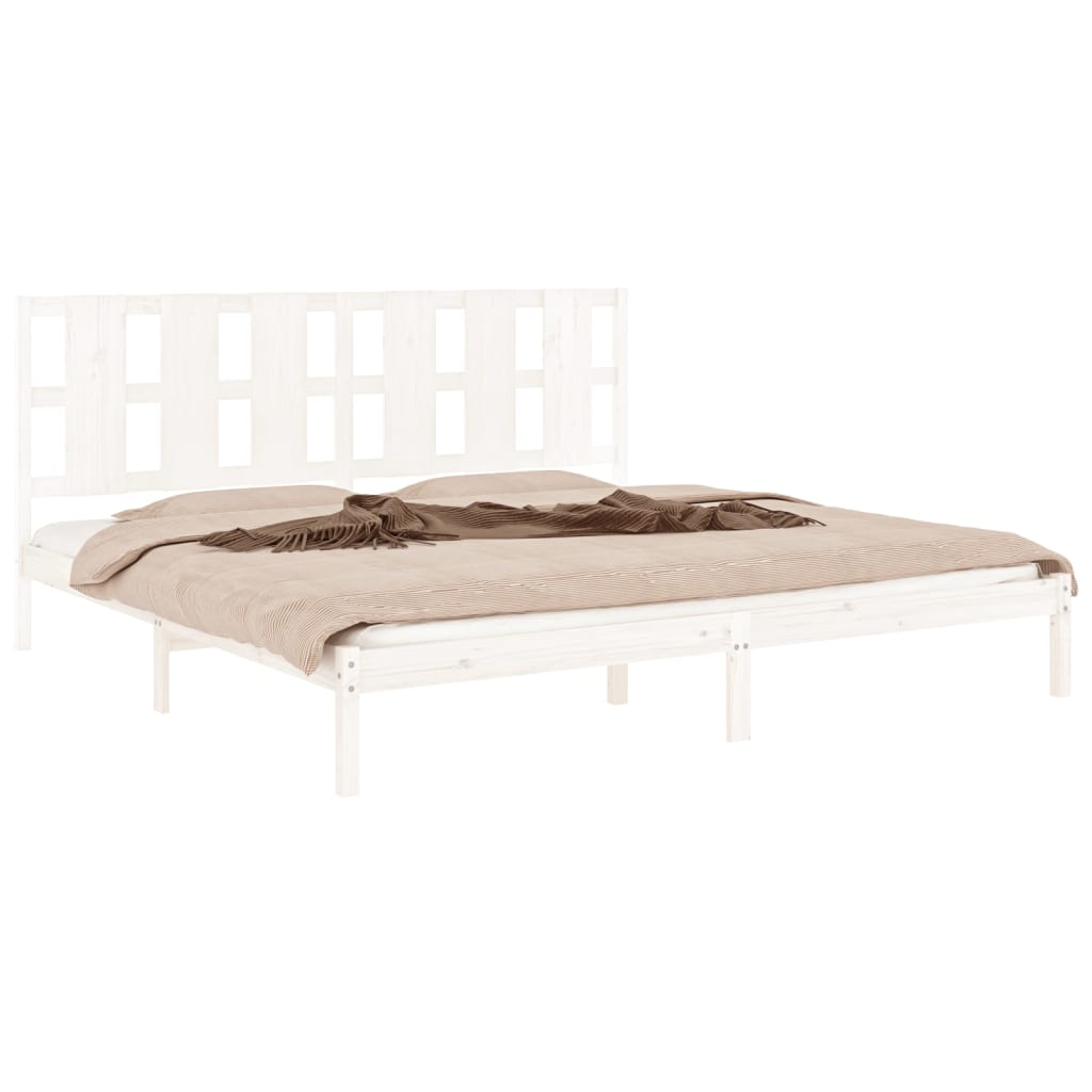 Cadre de lit sans matelas blanc 180x200 cm bois massif - XIOS