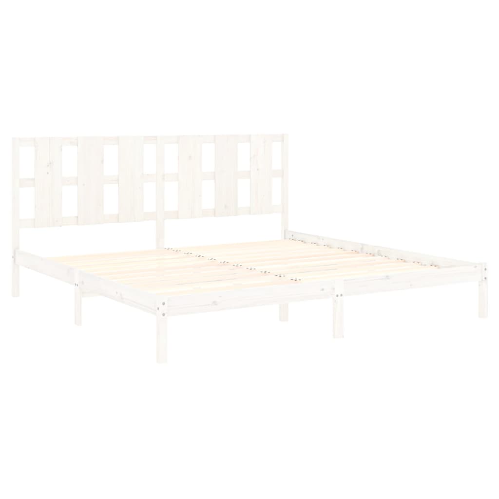 Cadre de lit sans matelas blanc 180x200 cm bois massif - XIOS