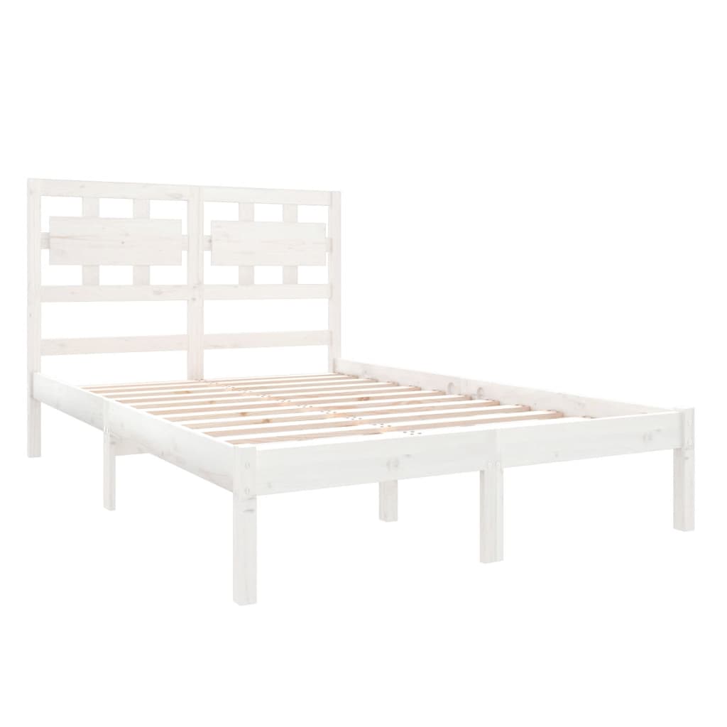 Cadre de lit sans matelas blanc 120x190 cm bois massif - XIOS