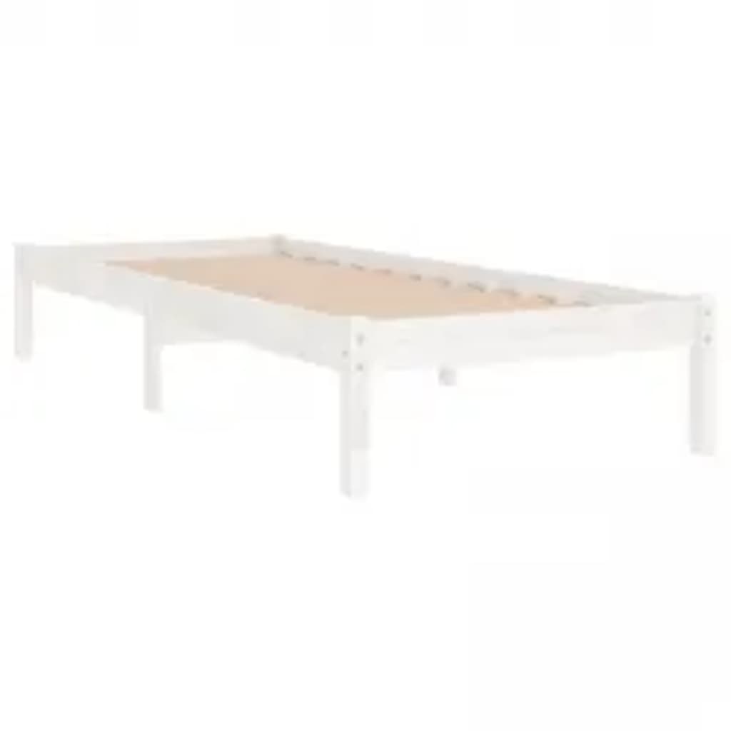 Cadre de lit sans matelas blanc 90x200 cm bois massif - XIOS