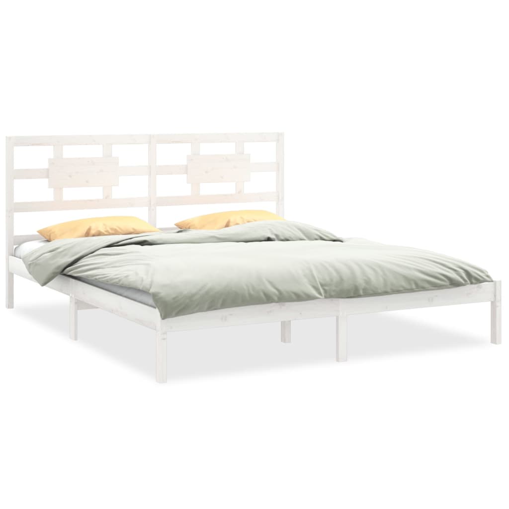 Cadre de lit sans matelas blanc 180x200 cm bois massif - XIOS
