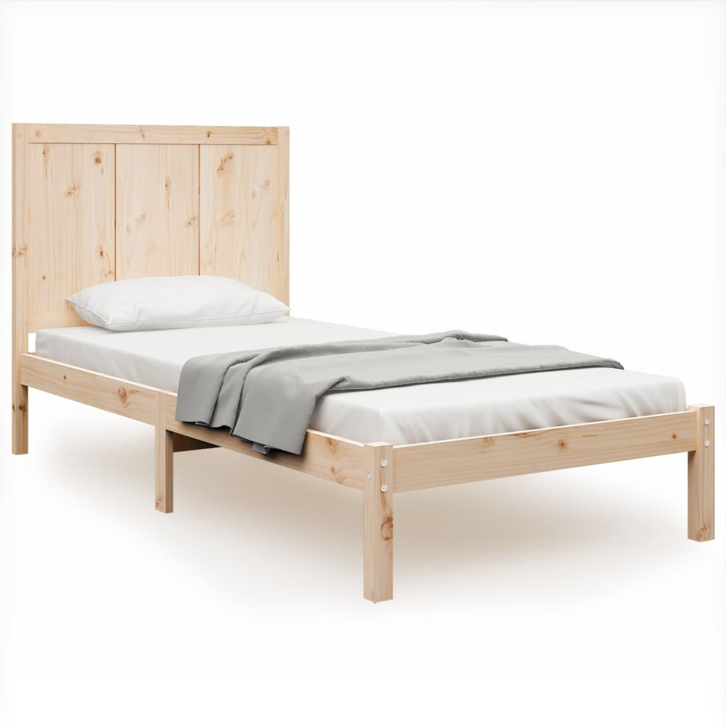 Cadre de lit sans matelas 75x190 cm bois de pin massif - XIOS