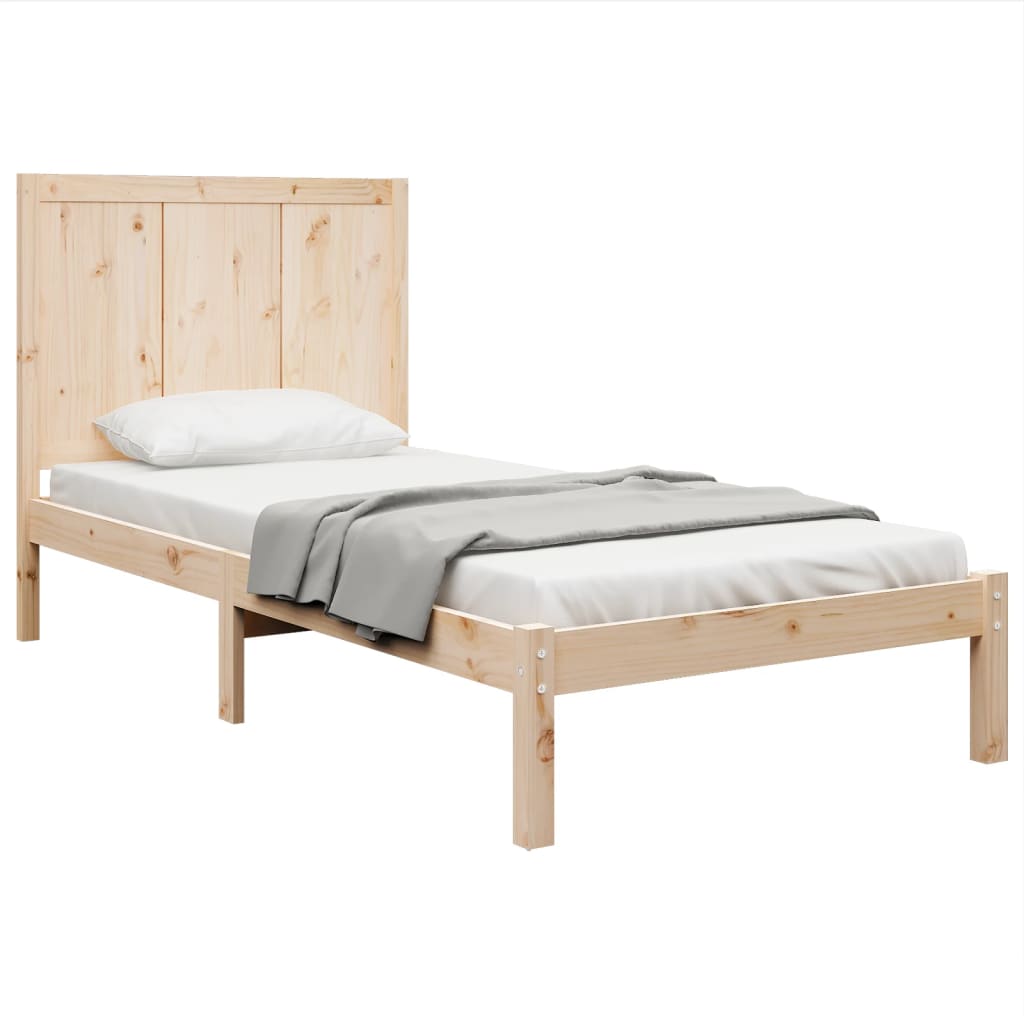 Cadre de lit sans matelas 75x190 cm bois de pin massif - XIOS
