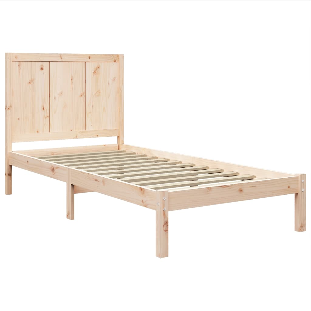 Cadre de lit sans matelas 75x190 cm bois de pin massif - XIOS
