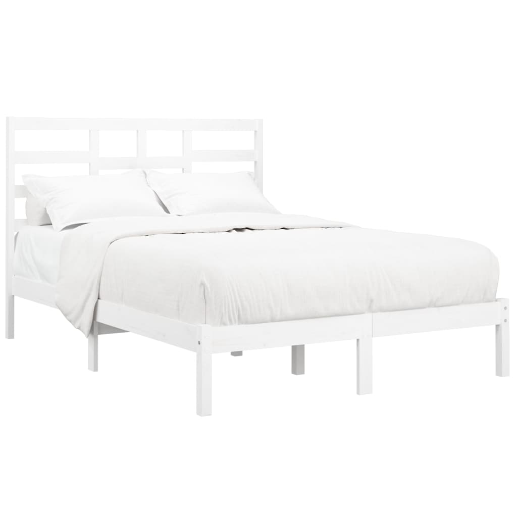 Cadre de lit sans matelas blanc bois massif 120x200 cm - XIOS