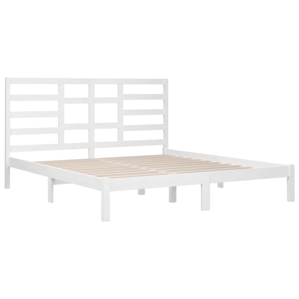 Cadre de lit sans matelas blanc bois massif 200x200 cm - XIOS