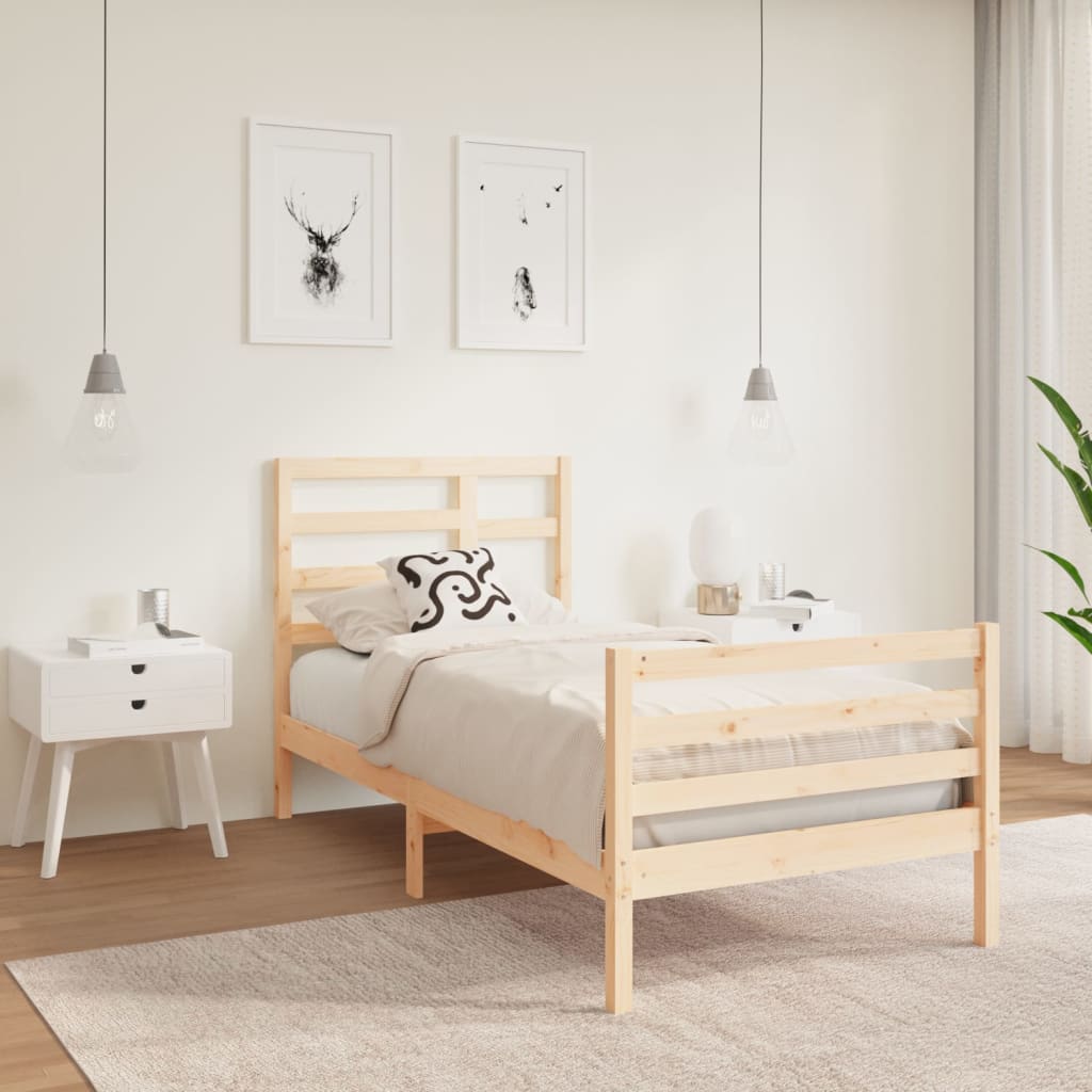 Cadre de lit sans matelas bois massif 90x190 cm - XIOS