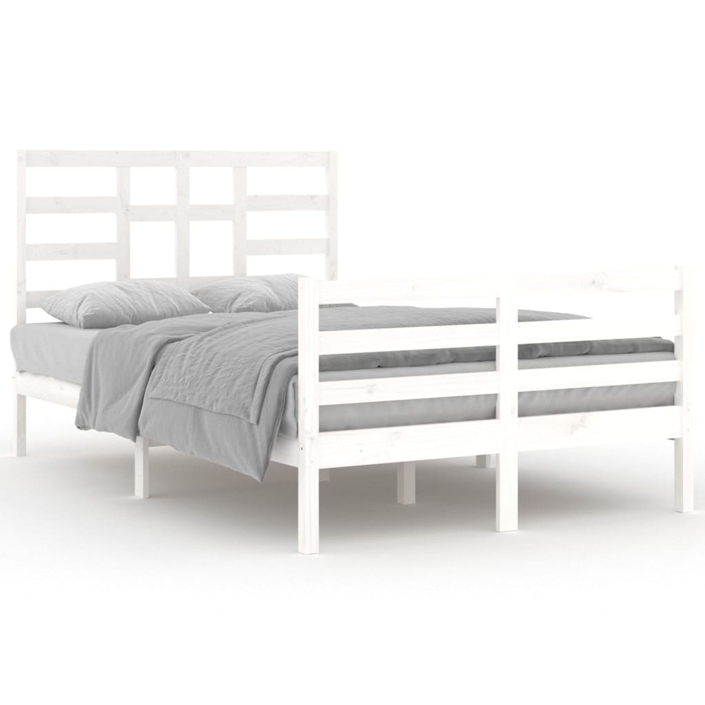 Cadre de lit sans matelas blanc bois massif 120x200 cm - XIOS