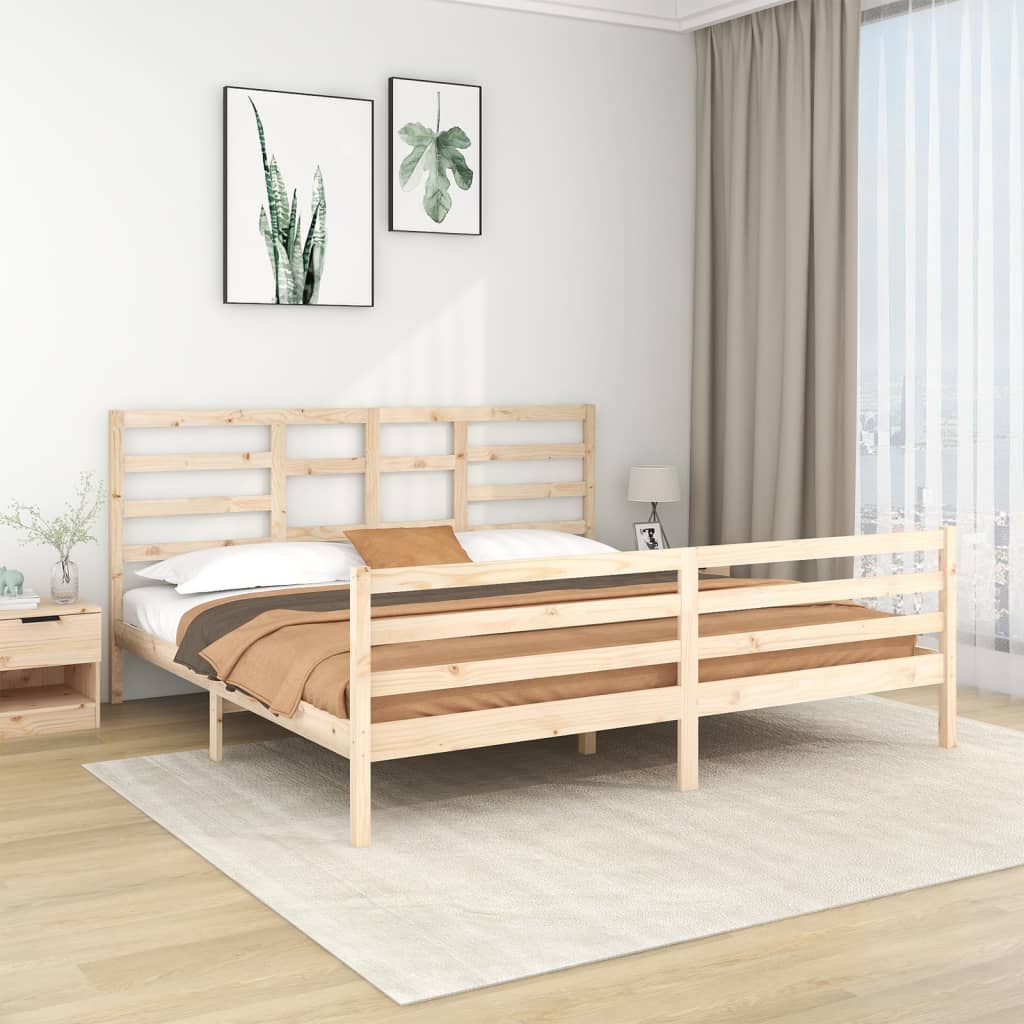 Cadre de lit sans matelas bois massif 200x200 cm - XIOS