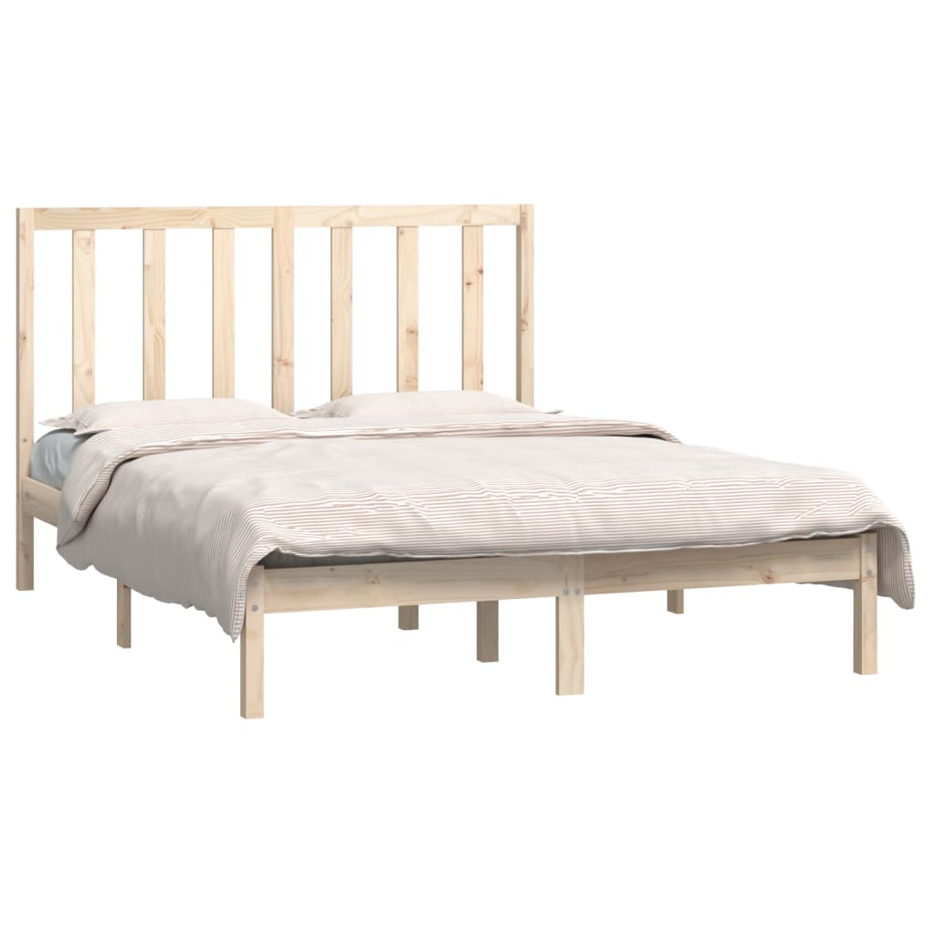 Cadre de lit sans matelas 135x190 cm bois de pin massif - XIOS